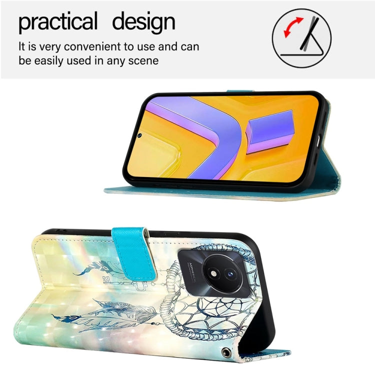 For vivo Y02 / Y02A / Y02t / Y11 2023 3D Painting Horizontal Flip Leather Phone Case
