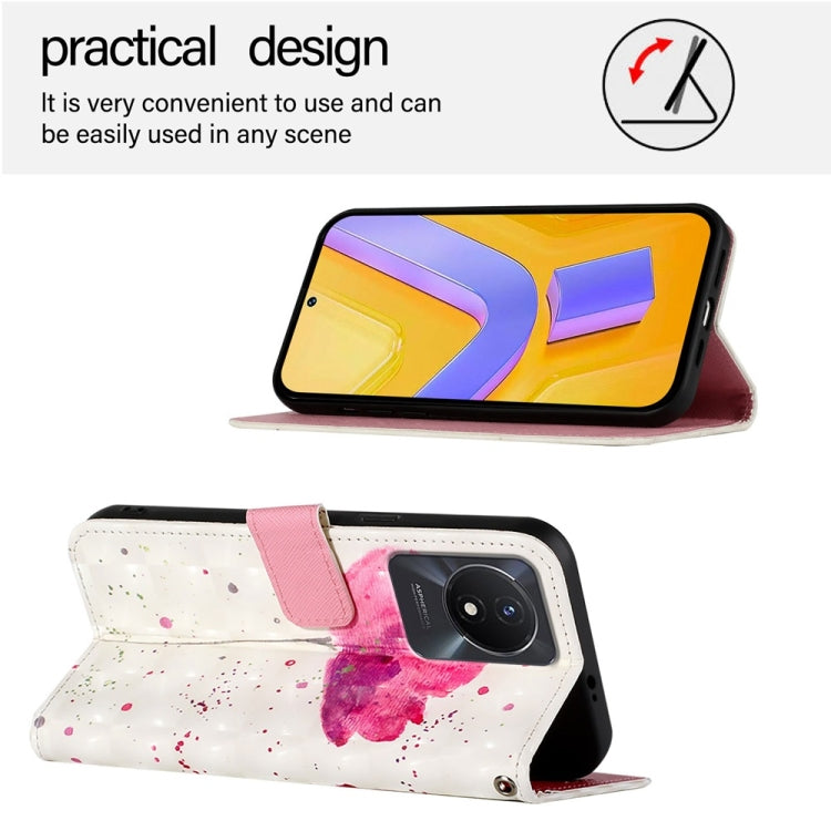 For vivo Y02 / Y02A / Y02t / Y11 2023 3D Painting Horizontal Flip Leather Phone Case