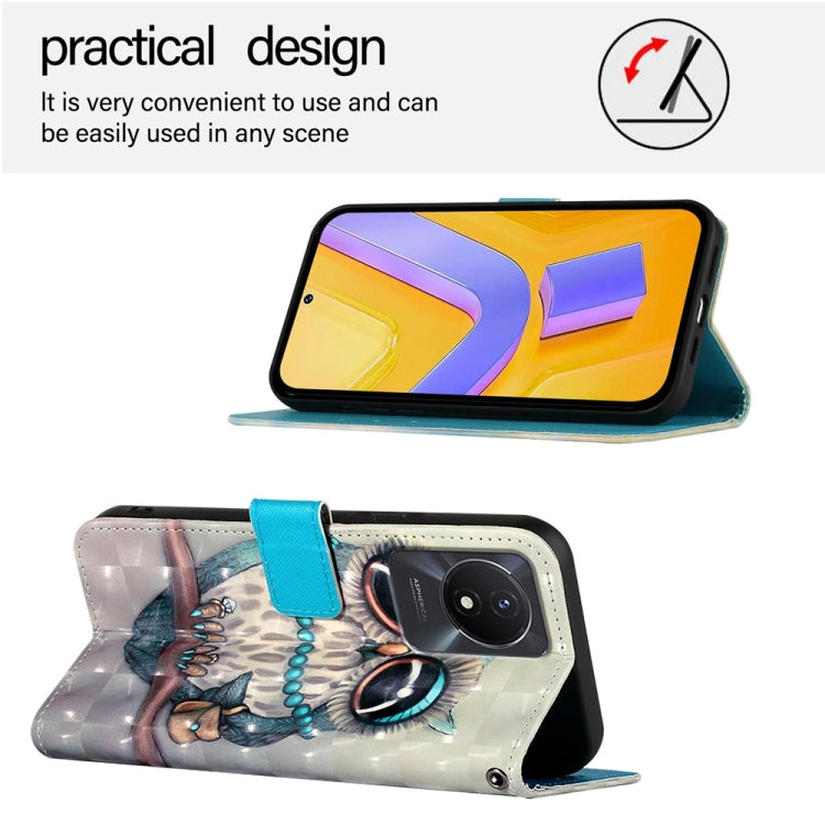 For vivo Y02 / Y02A / Y02t / Y11 2023 3D Painting Horizontal Flip Leather Phone Case