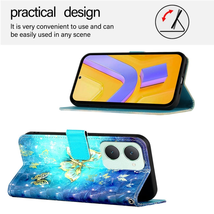 For vivo Y03 Global 3D Painting Horizontal Flip Leather Phone Case