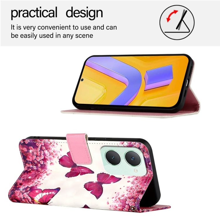 For vivo Y03 Global 3D Painting Horizontal Flip Leather Phone Case