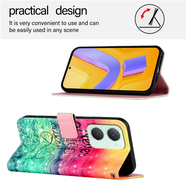 For vivo Y03 Global 3D Painting Horizontal Flip Leather Phone Case
