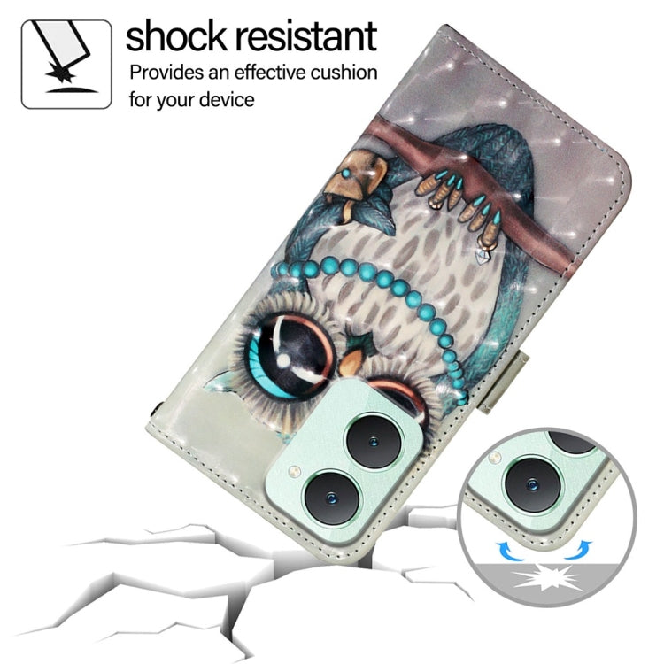 For vivo Y03 Global 3D Painting Horizontal Flip Leather Phone Case