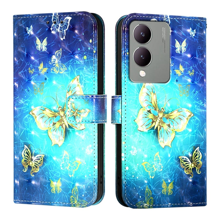 For vivo Y17s 4G Global / 5G India 3D Painting Horizontal Flip Leather Phone Case