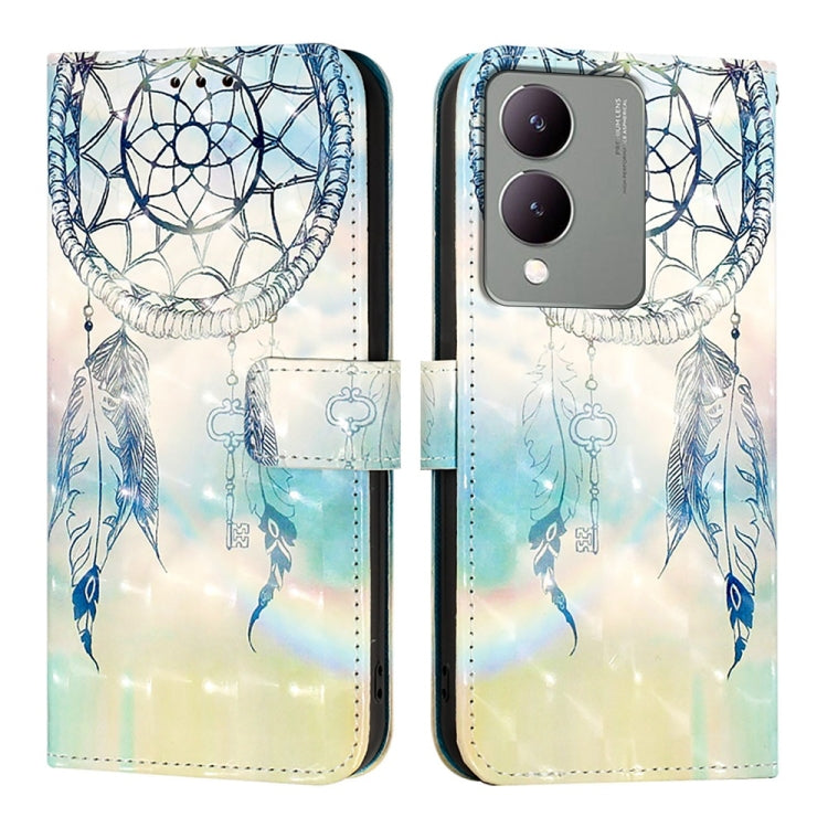 For vivo Y17s 4G Global / 5G India 3D Painting Horizontal Flip Leather Phone Case