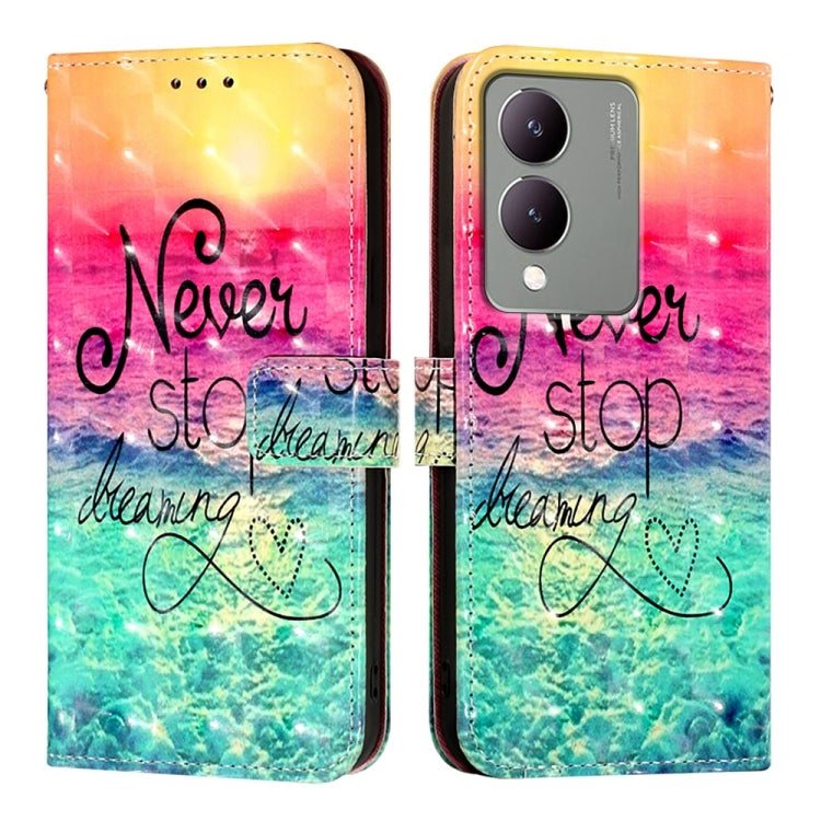 For vivo Y17s 4G Global / 5G India 3D Painting Horizontal Flip Leather Phone Case