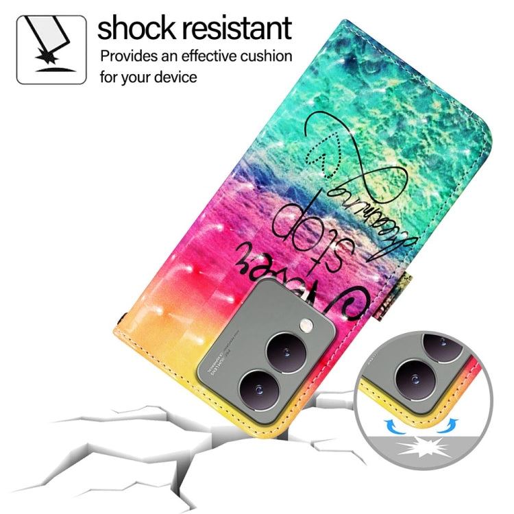 For vivo Y17s 4G Global / 5G India 3D Painting Horizontal Flip Leather Phone Case