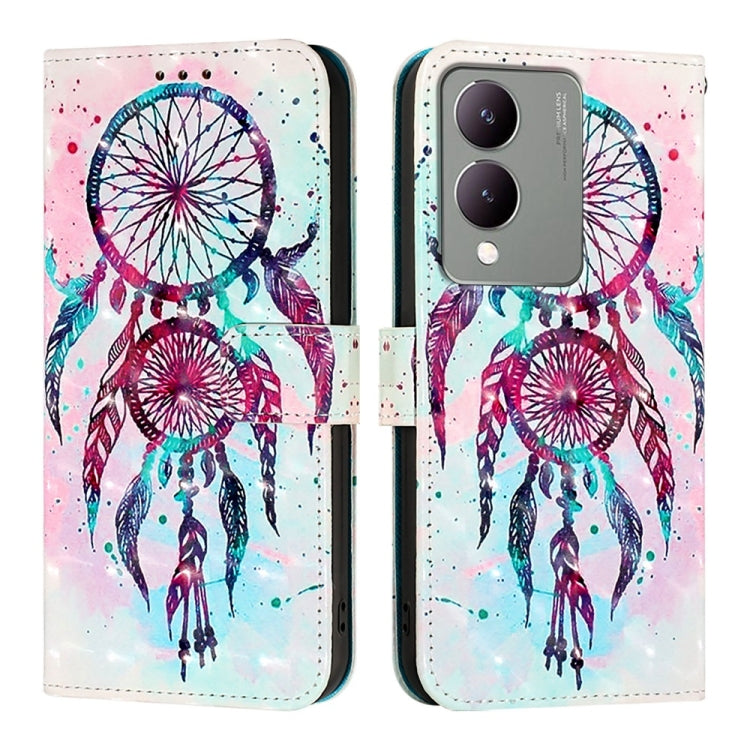 For vivo Y17s 4G Global / 5G India 3D Painting Horizontal Flip Leather Phone Case