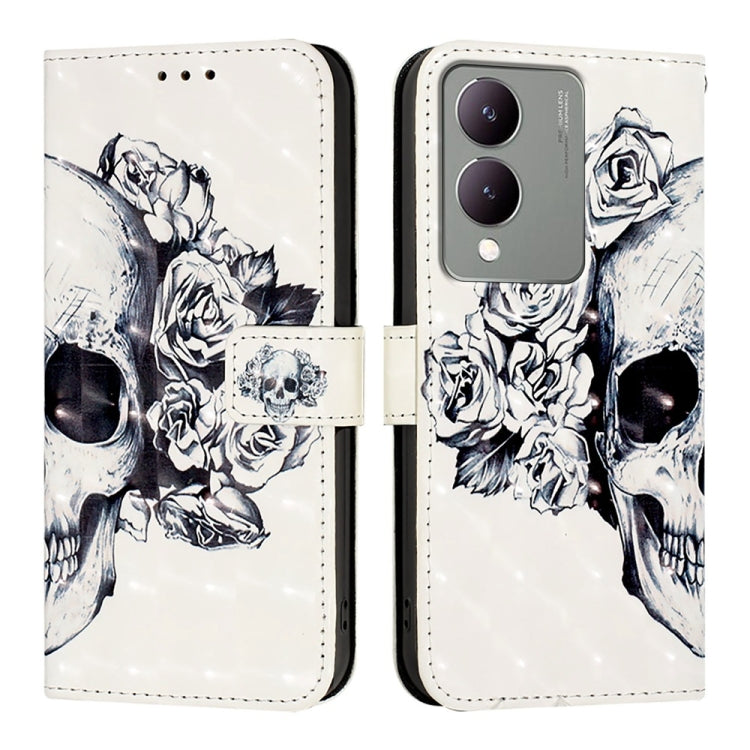 For vivo Y17s 4G Global / 5G India 3D Painting Horizontal Flip Leather Phone Case