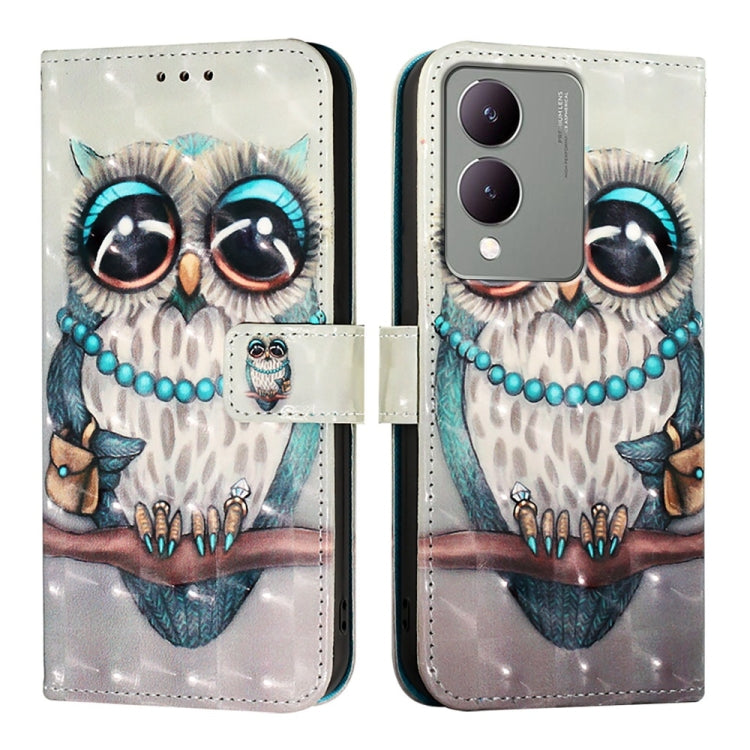 For vivo Y17s 4G Global / 5G India 3D Painting Horizontal Flip Leather Phone Case