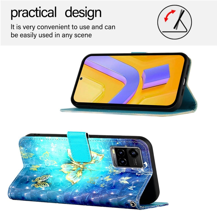 For vivo Y33s 4G Global / Y21 / Y21s / Y21t 3D Painting Horizontal Flip Leather Phone Case