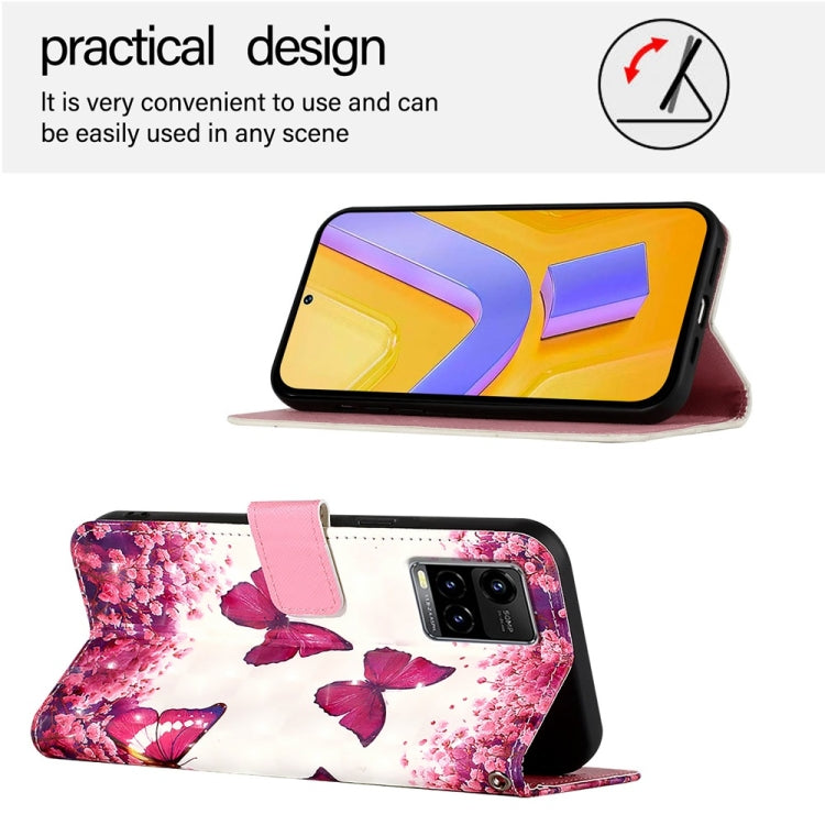 For vivo Y33s 4G Global / Y21 / Y21s / Y21t 3D Painting Horizontal Flip Leather Phone Case