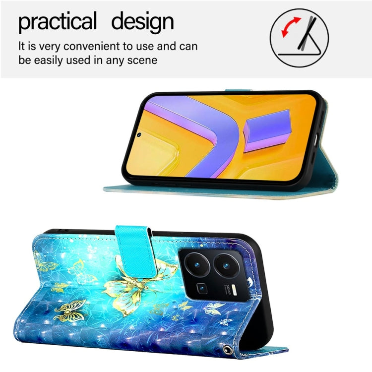 For vivo Y35 4G / Y22 / Y22s / Y77 Global 3D Painting Horizontal Flip Leather Phone Case
