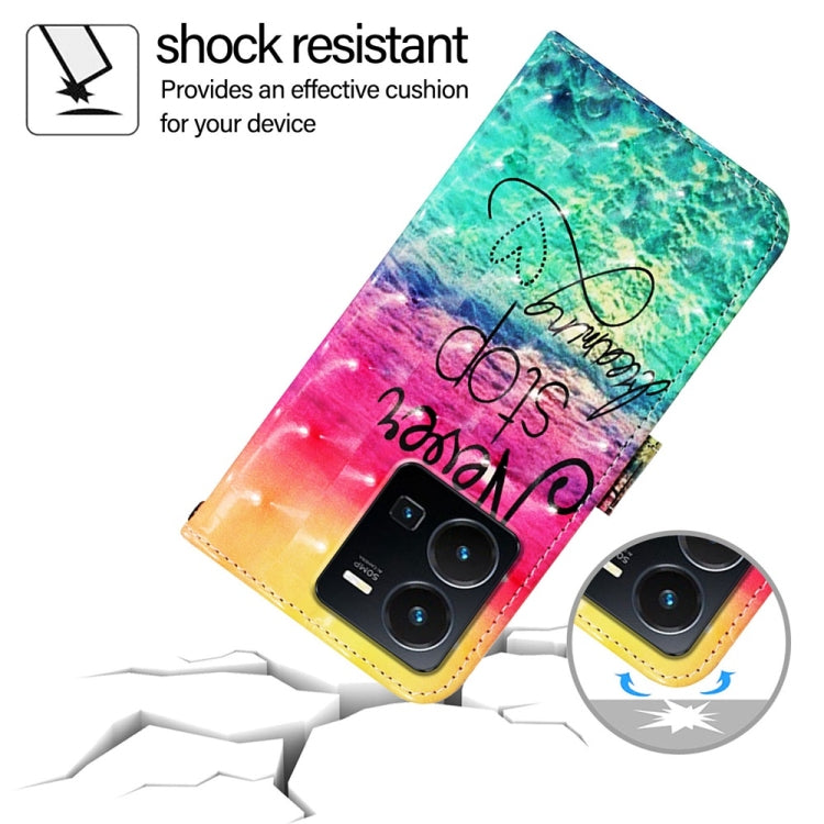 For vivo Y35 4G / Y22 / Y22s / Y77 Global 3D Painting Horizontal Flip Leather Phone Case