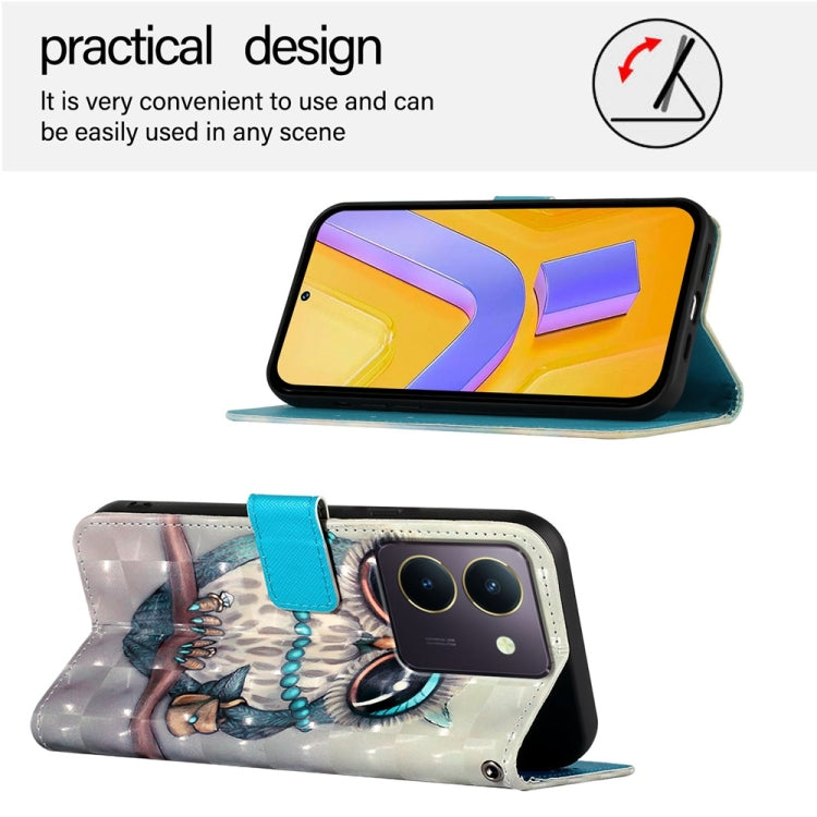 For vivo Y36 4G / 5G Global / Y36 4G India 3D Painting Horizontal Flip Leather Phone Case