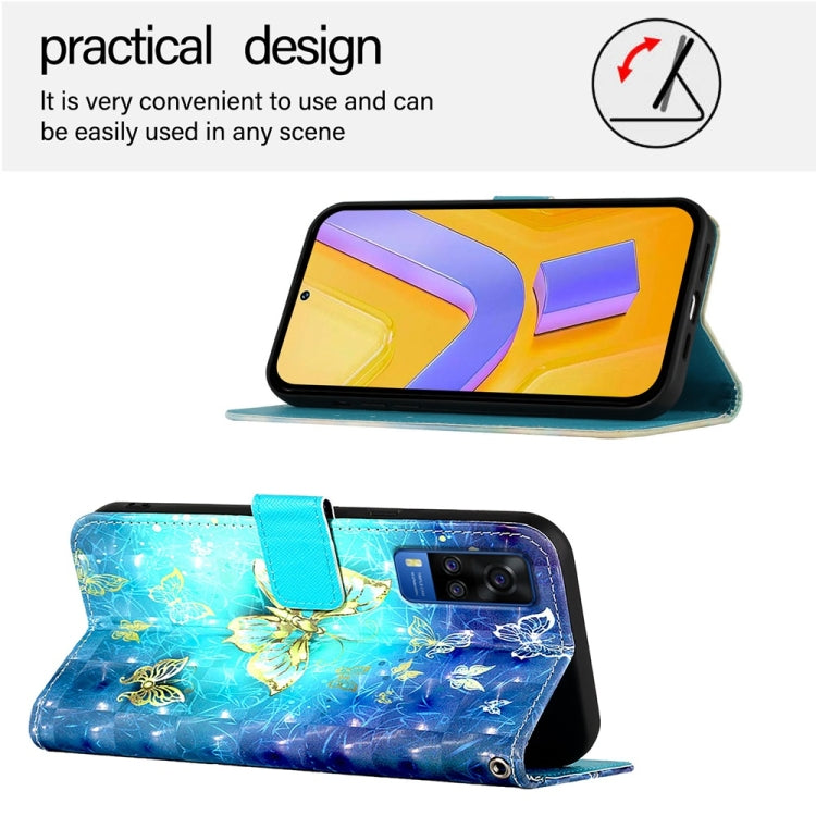 For vivo Y51 2020 India / Y51a 2021 / Y53s 4G 3D Painting Horizontal Flip Leather Phone Case