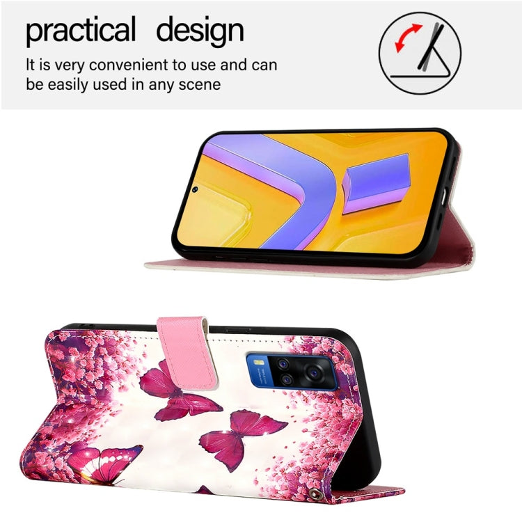 For vivo Y51 2020 India / Y51a 2021 / Y53s 4G 3D Painting Horizontal Flip Leather Phone Case