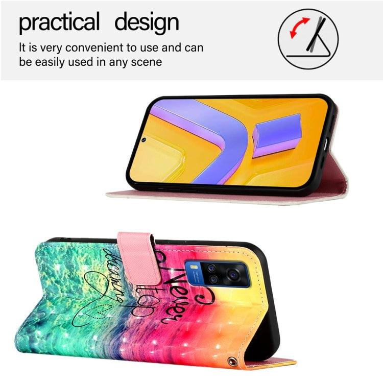 For vivo Y51 2020 India / Y51a 2021 / Y53s 4G 3D Painting Horizontal Flip Leather Phone Case