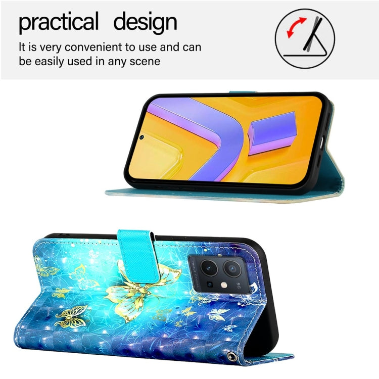 For vivo Y55 5G Global / Y55s 5G 2023 3D Painting Horizontal Flip Leather Phone Case