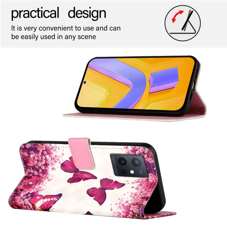 For vivo Y55 5G Global / Y55s 5G 2023 3D Painting Horizontal Flip Leather Phone Case