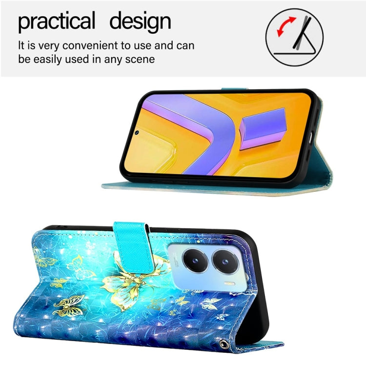 For vivo Y56 / Y16 / Y02s Global 3D Painting Horizontal Flip Leather Phone Case