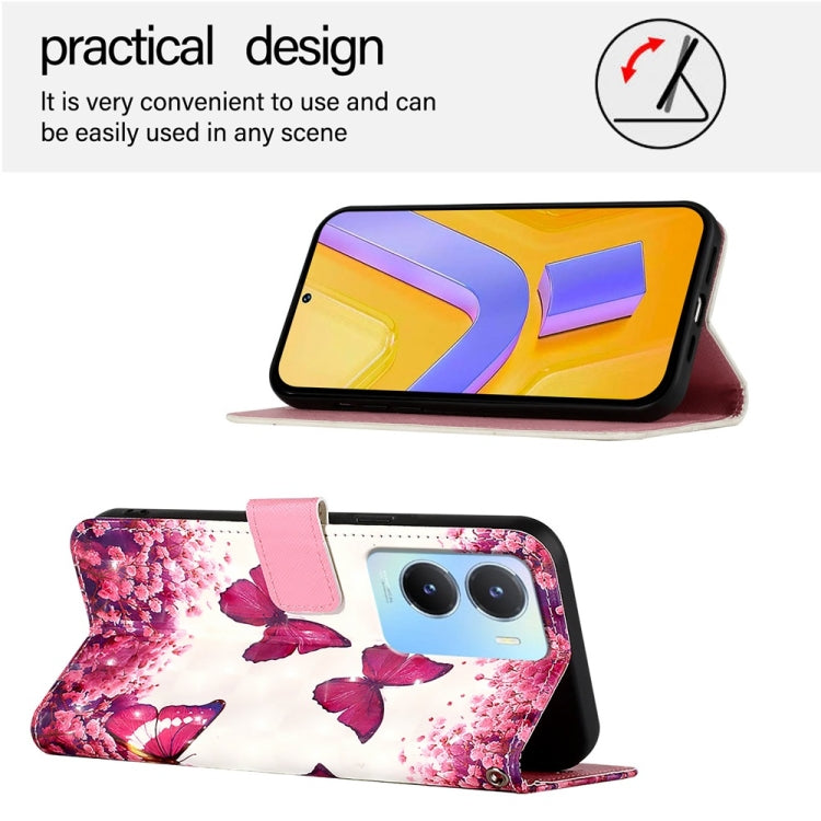 For vivo Y56 / Y16 / Y02s Global 3D Painting Horizontal Flip Leather Phone Case