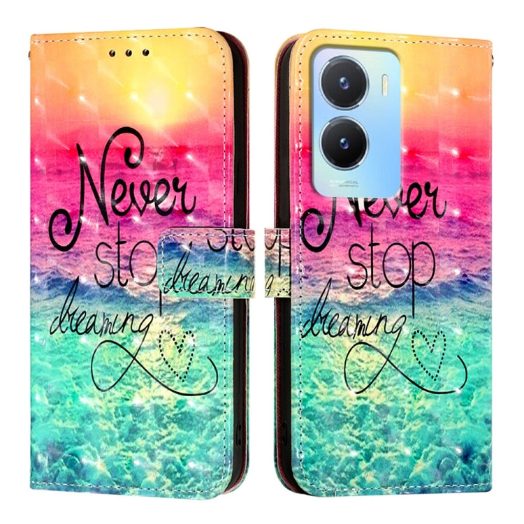 For vivo Y56 / Y16 / Y02s Global 3D Painting Horizontal Flip Leather Phone Case