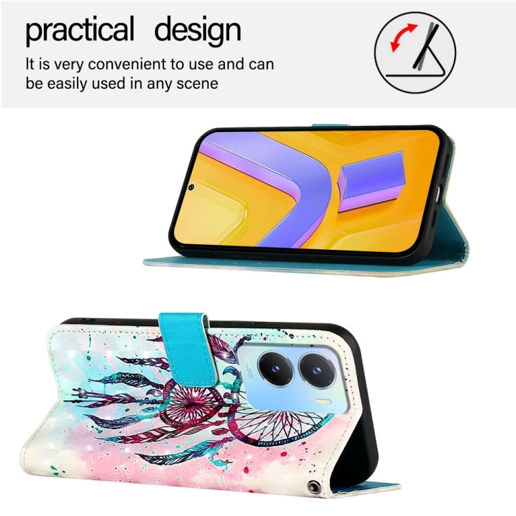 For vivo Y56 / Y16 / Y02s Global 3D Painting Horizontal Flip Leather Phone Case