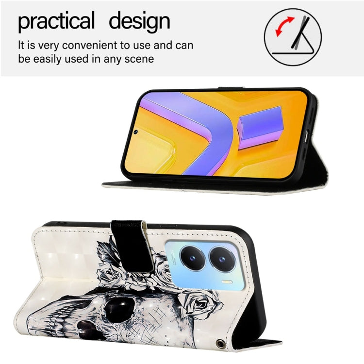 For vivo Y56 / Y16 / Y02s Global 3D Painting Horizontal Flip Leather Phone Case