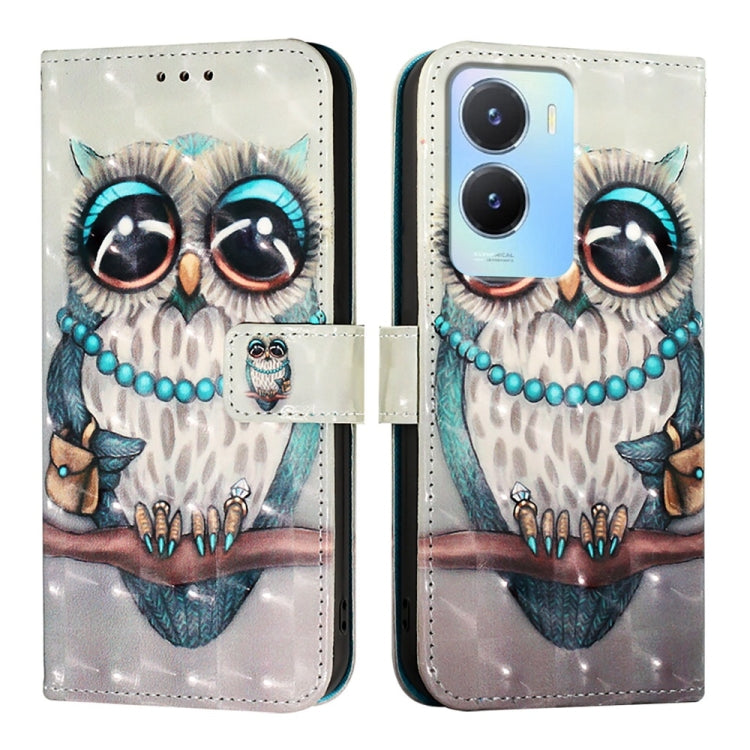 For vivo Y56 / Y16 / Y02s Global 3D Painting Horizontal Flip Leather Phone Case