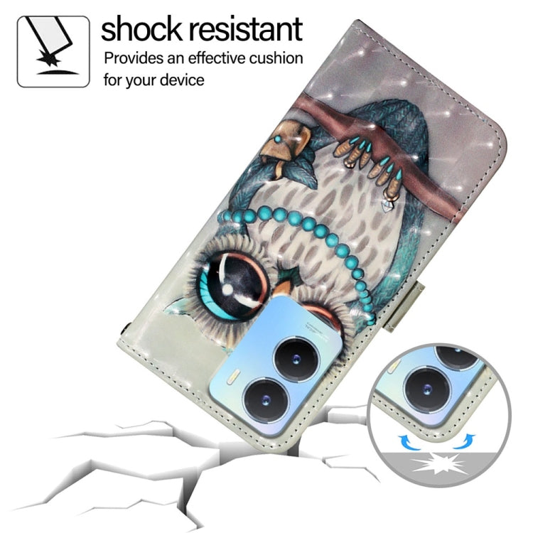 For vivo Y56 / Y16 / Y02s Global 3D Painting Horizontal Flip Leather Phone Case