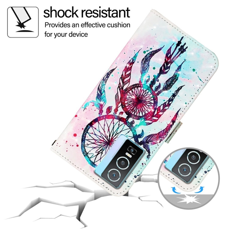 For vivo Y76 5G 3D Painting Horizontal Flip Leather Phone Case