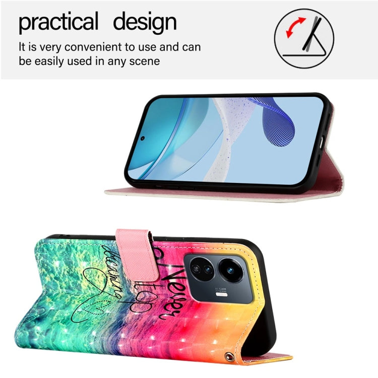 For vivo Y77 5G Global 3D Painting Horizontal Flip Leather Phone Case