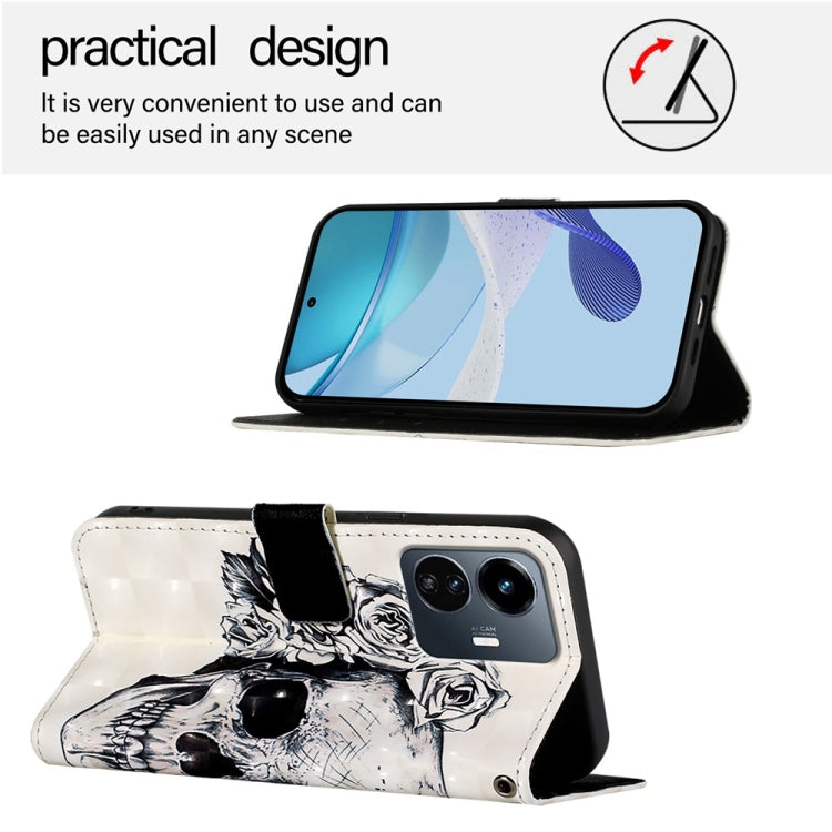 For vivo Y77 5G Global 3D Painting Horizontal Flip Leather Phone Case