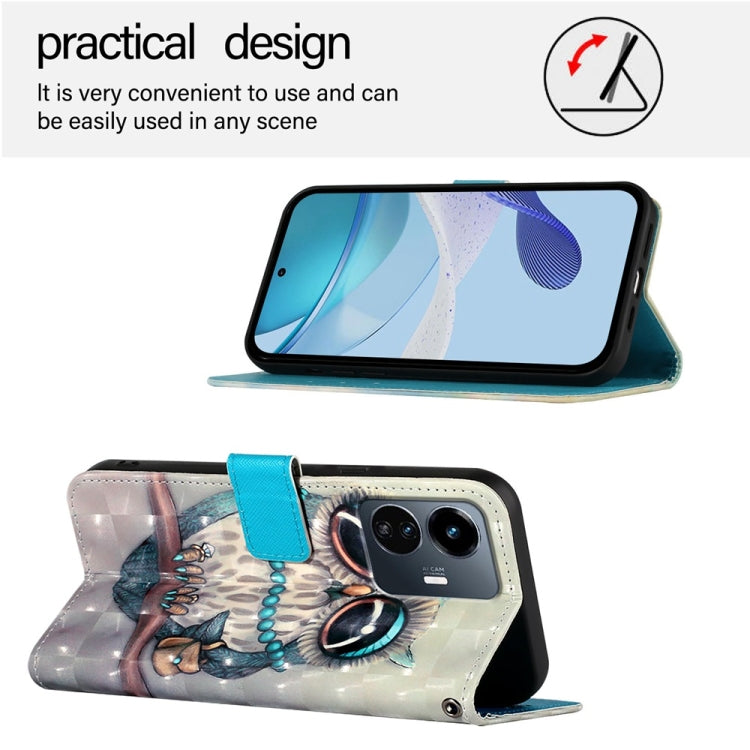 For vivo Y77 5G Global 3D Painting Horizontal Flip Leather Phone Case