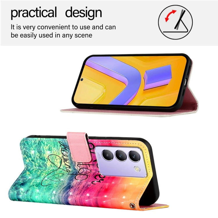For vivo Y100 5G IDN / Y200e 5G Global 3D Painting Horizontal Flip Leather Phone Case