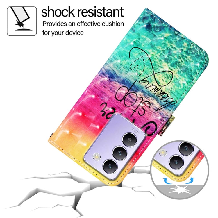 For vivo Y100 5G IDN / Y200e 5G Global 3D Painting Horizontal Flip Leather Phone Case