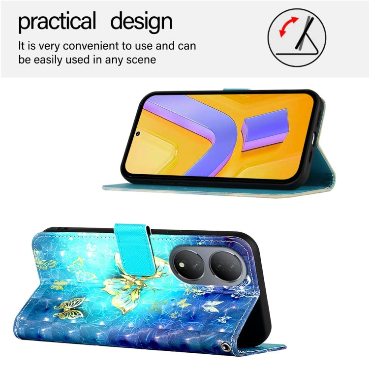 For vivo Y100 5G Global 3D Painting Horizontal Flip Leather Phone Case