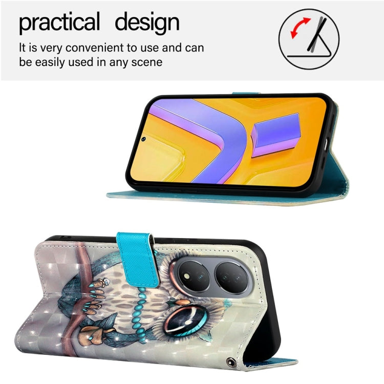 For vivo Y100 5G Global 3D Painting Horizontal Flip Leather Phone Case