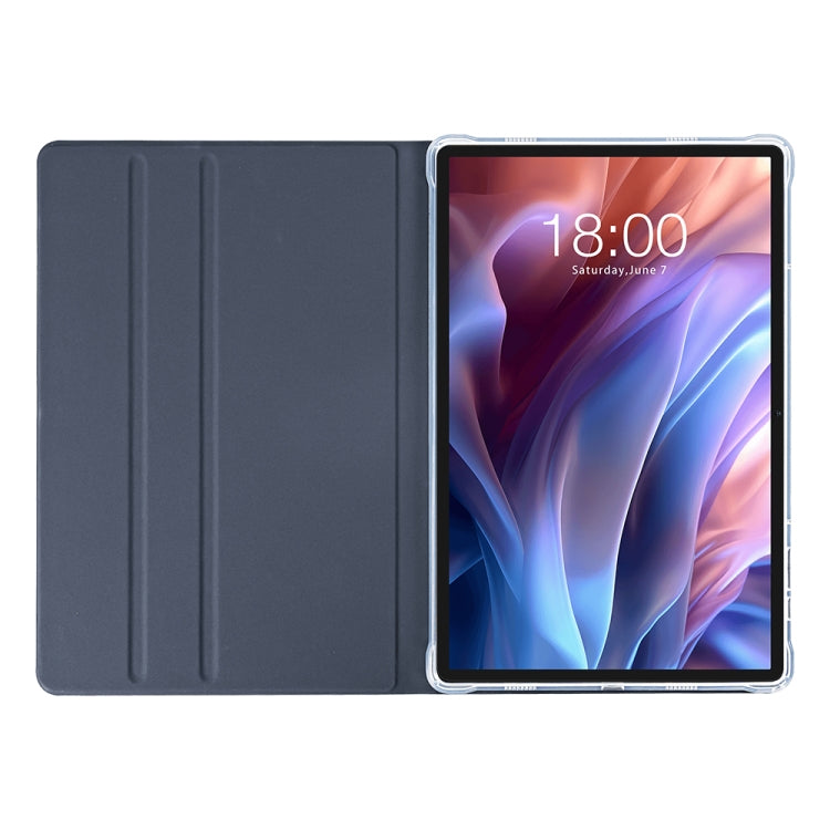 For Teclast T65 Max Anti-slip Texture Smart Tablet Leather Folio Case - Dark Blue