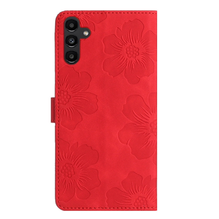 For Samsung Galaxy S24 FE 5G Flower Embossing Pattern Leather Phone Case