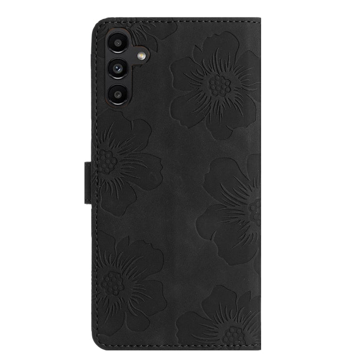 For Samsung Galaxy S25 5G Flower Embossing Pattern Leather Phone Case