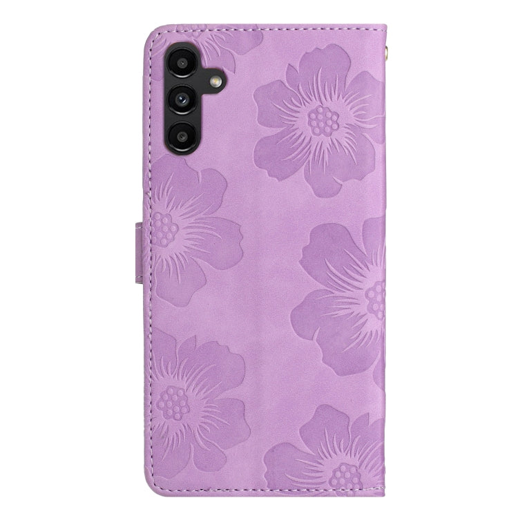 For Samsung Galaxy S25+ 5G Flower Embossing Pattern Leather Phone Case
