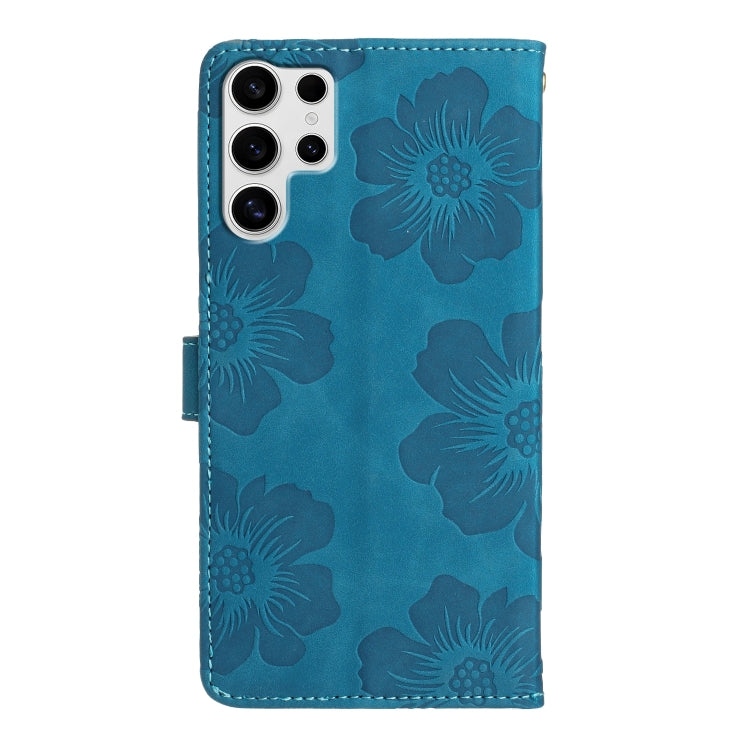 For Samsung Galaxy S25 Ultra 5G Flower Embossing Pattern Leather Phone Case