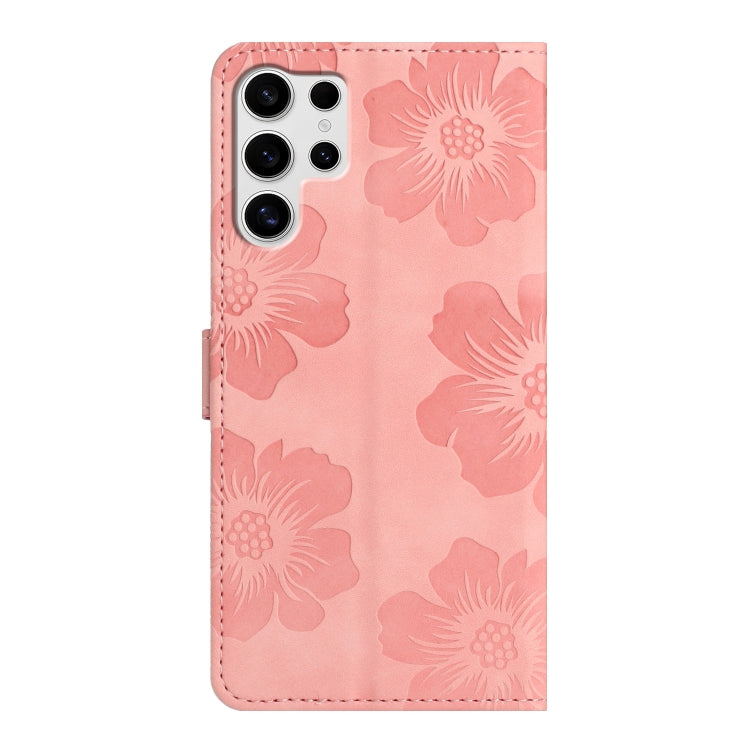 For Samsung Galaxy S25 Ultra 5G Flower Embossing Pattern Leather Phone Case