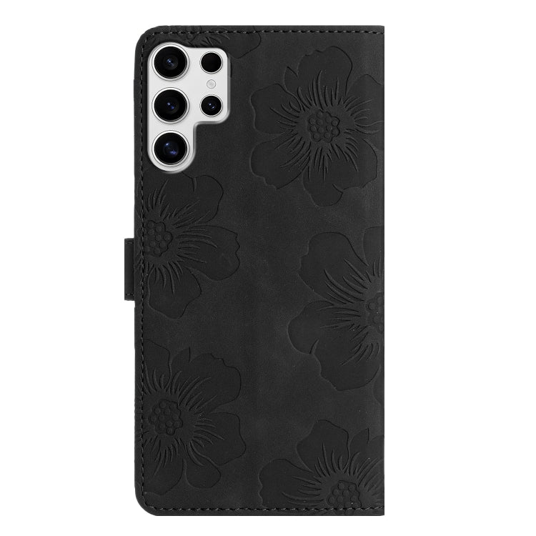 For Samsung Galaxy S25 Ultra 5G Flower Embossing Pattern Leather Phone Case