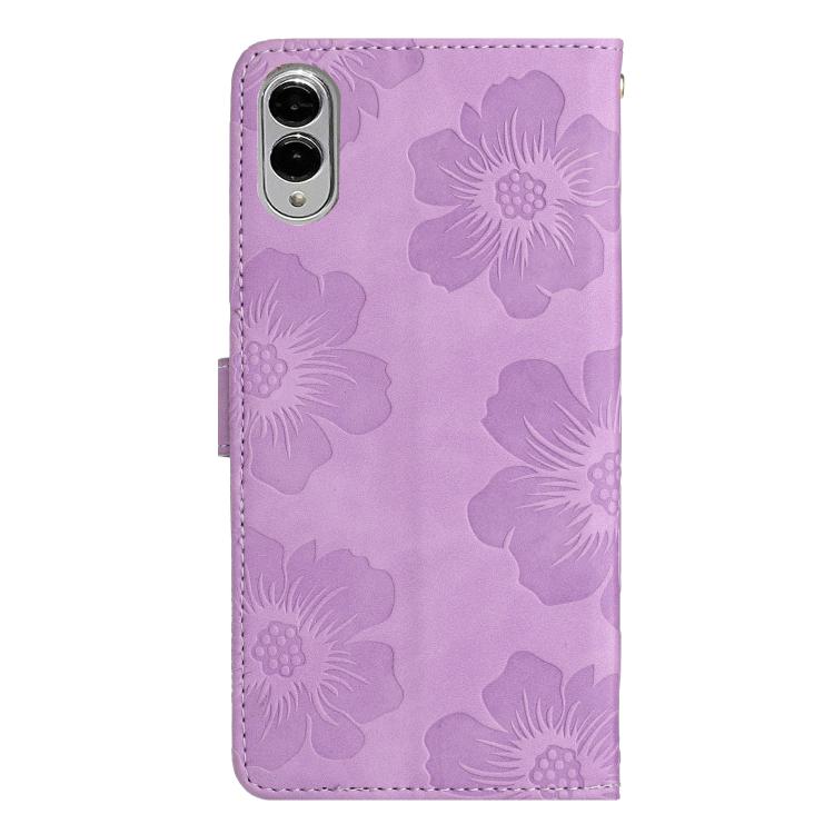 For Samsung Galaxy S25 Edge 5G Flower Embossing Pattern Leather Phone Case