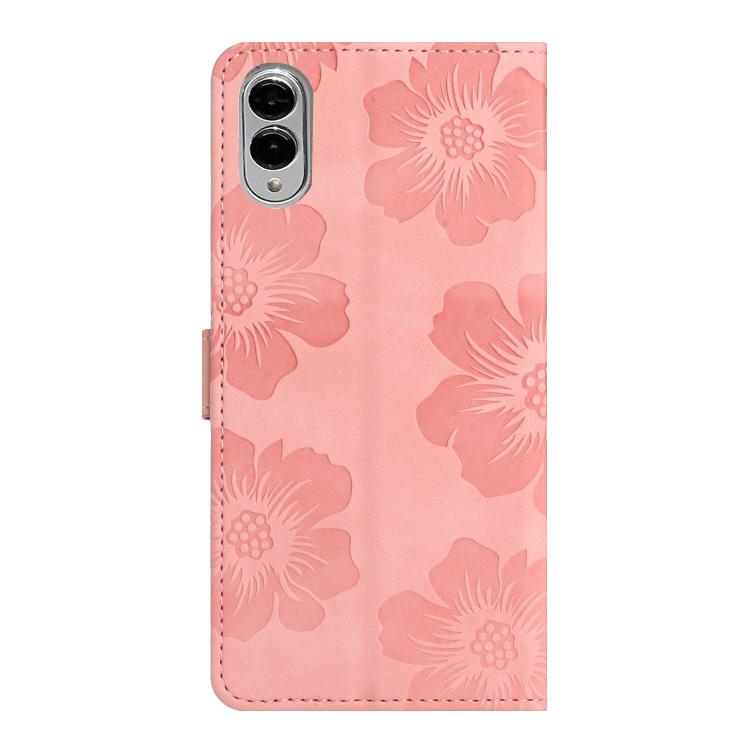 For Samsung Galaxy S25 Edge 5G Flower Embossing Pattern Leather Phone Case
