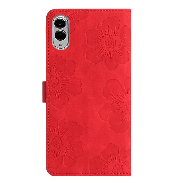 For Samsung Galaxy S25 Edge 5G Flower Embossing Pattern Leather Phone Case