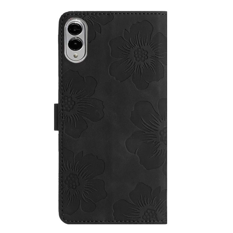 For Samsung Galaxy S25 Edge 5G Flower Embossing Pattern Leather Phone Case